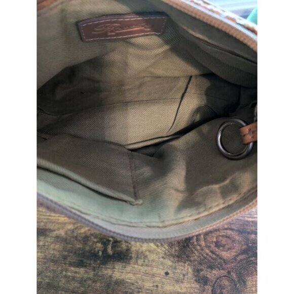 Fossil Woven Jute Shoulder Bag Purse Tan Multicolor Straw Basket Weave Leather - Picture 5 of 12